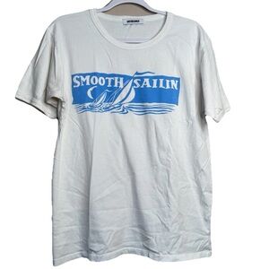 Daydreamer Smooth Sailin Graphic T Shirt Size M White Blue A26